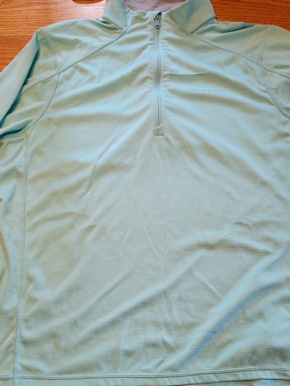 Vineyard Vinez XL Men's Light Aqua Half-Zip Top